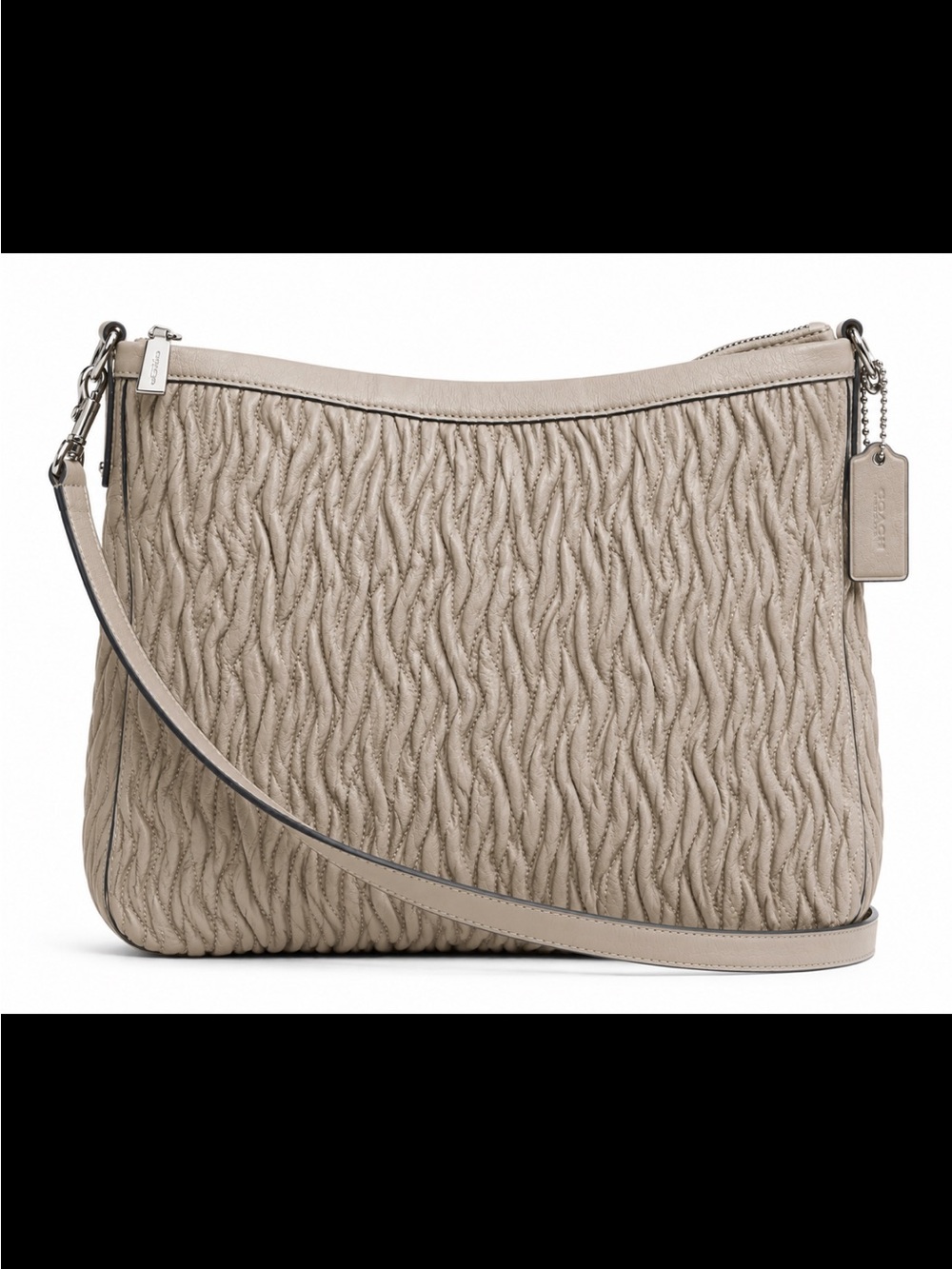 Coach 2013 Madison Pheobe Taupe Twisted Leather Shoulder Bag in EUC retail $498